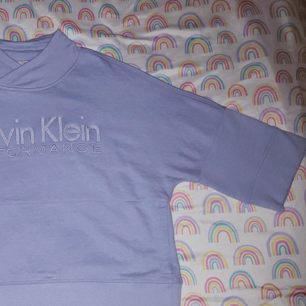 Calvin Klein Performance Embroidered Logo Dolman 3/4  Sleeve Sweatshirt Lilac - Picture 8 of 8